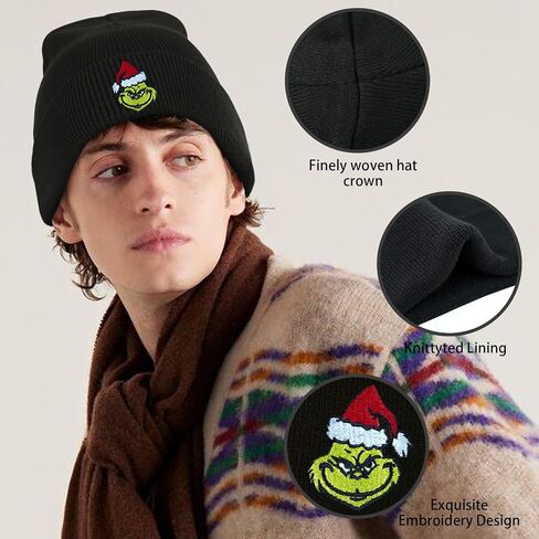 Beanie Hat for Adult Men Women Embroidery Winter Beanie Knitted Skull Cap in Saudi Arabia