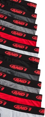 AND1 Men's Underwear Boxer Briefs - 10 Pack Performance Stretch Compression Boxers for Men with Functional Fly Pouch (S-3XL) in Kuwait