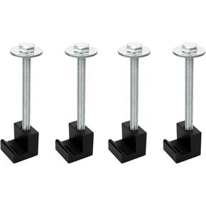 4 PCS Truck Tool Box Mounting Kit, Aluminium Alloy J Hook Truck Tool Kit, Universal Black Truck Tool Box Tie Downs