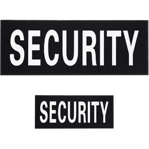 Reflective Security Patches with Hook and Loop Back Panel Removable Police Patch Fabric Patches for Police Vest Jacket Back Law Enforcement Vest Jacket and Bags Backpacks (1 Small+1 Large)