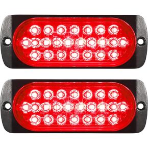Partsam 2Pcs 4.4" Amber 24 LED Turn Signal Side Marker Lights, IP67 Waterproof Amber Lens Aluminum Housing Surface Mount Marker Lights for Trailer Truck Tractor RV