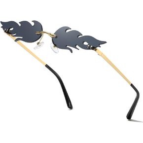 Flame Sunglasses Fire Sunglasses Funky Cool Festival Glasses For Women Men Devil Glasses Goth Vampire Accessories