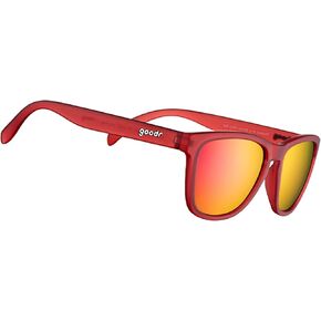 نظارات شمسية مستقطبة من Goodr Phoenix At A Bloody Mary Bar للرجال والنساء، إطارات شفافة باللون الأحمر الداكن مع عدسة عاكسة للضوء، حماية من الأشعة فوق البنفسجية 400، مانعة للانزلاق in Kuwait