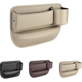 Yaopeing Car Cup Holder Gap Bag,Leather Seat Gap Filler Organizer Storage Box,Portable Multifunction Cup Holder Gap Bag for Drinks Phones Keys(Black,Passenger)