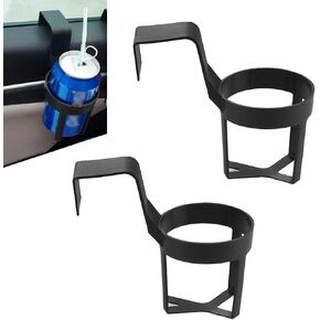 2 PCS Car Hanging Water Cup Holder, 2.8" x 5.5" PC Plastic Portable Seat Armrest Window Drink Holder, Multi-functional Storage Accessory, Compatible with Most Cars, Trucks and SUVs (Black)