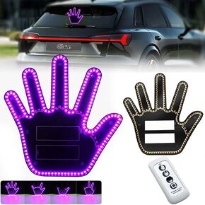 ضوء إيماءة اليد للسيارة، لافتة LED مع 4 أوضاع للشاحنة، ضوء إصبع السيارة الممتع مع جهاز تحكم عن بعد، ضوء يدوي مضحك للسيارة، سيارات الدفع الرباعي - وردي in Kuwait