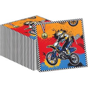 Dirt Bike Party Napkins, 40PCS Dirt Bike Napkins Disposable, Astronaut Party Supplies Birthday Decorations, Rocket Ship Party Dinner Paper Napkins for Wedding, Theme Party, Birthday, 6.5 Inch