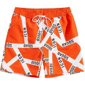 WDIRARA Men's Graphic Letter Print Drawstring Waist Shorts Summer Casual Beach Shorts