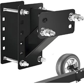 Trailer Spare Tire Carrier, 4-Hole Double Nut Heavy Duty Trailer Mount, Fits Lugs Trailer Wheels with 4"/4.5"/4.75"/5"/5.5"/6" Bolt Patterns, Supports Up to 150 Lbs, Black