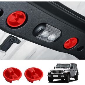 Zekrom Hardtop Mounting Screw Knob Cover Trim Decoration Interior Accessories for Jeep Wrangler JK JKU 2007-2018, Hardtop Top Hard Panel Mounting Screw Knob Cover, 2Pcs Red
