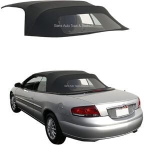 Sierra Auto Tops Convertible Top Replacement for Chrysler Sebring 1996-2006, Sailcloth Vinyl, Black, Plastic Window