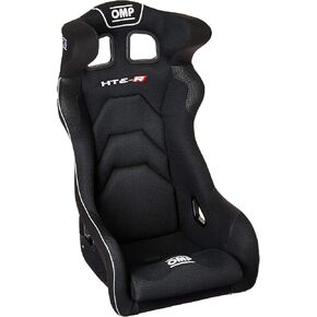 OMP RACING, INC. Seat, HTE-R XL, FIA Approved, Side Bolsters, Harness Openings, Fiberglass, Black, Each