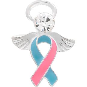 Fundraising For A Cause | Pink & Blue Ribbon Angel Pins – Pink & Blue Ribbon Pins for Birth Defects Awareness, SIDS Awareness, Male Breast Cancer, Infant Loss, Fundraising & Gift Giving