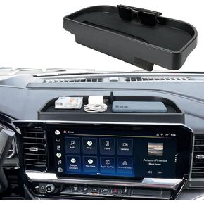 منظم لوحة التحكم المركزية متوافق مع 2022-2024 Chevy Silverado/GMC Sierra 1500/ 2500HD/ 3500HD علبة تخزين لوحة القيادة خلف الملحقات الداخلية للشاشة 13.4 بوصة in Kuwait