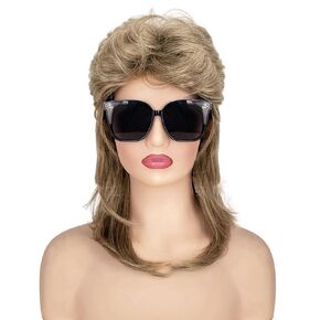 Blond Mullet Wigs for Women 80s Rocker Wig Costumes Fancy Party Cosplay Halloween Wig