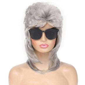 Blond Mullet Wigs for Women 80s Rocker Wig Costumes Fancy Party Cosplay Halloween Wig