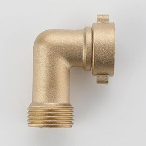 Garden Hose Elbow Connector 45 Degree Brass Hose Elbow Hose Adapter 3/4" Elbow- Eliminates Stress and Strain On RV Water Intake Hose Fittings,FHT x 3/4" MHT (1, 45)