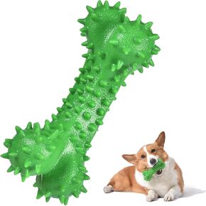 Spiky Dog Chew Toy - Durable Bone for Puppies Aggressive Chewers, Tough Dog Toy for Small Dogs, Interactive Toy for Teeth Cleaning and Gum Massage