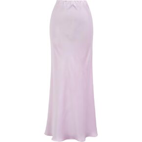 CHICWISH Women Satin Midi Skirt High Waist A Line Flared Solid Skirts Summer Elegant Party Flowy Long Skirts in Kuwait