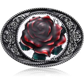 Antique Rose Belt Buckles for Women Men Western Cowboy Cowgirl Floral Belt Buckle Christmas Halloween Gifts