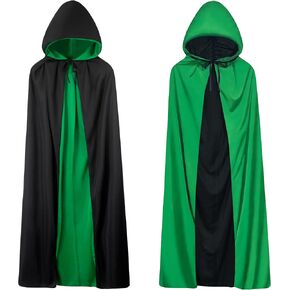 Unisex Vampire Witch Hooded Capes,Women's Halloween Costumes Reversible Cloak,Cosplay Masquerade Party Robes
