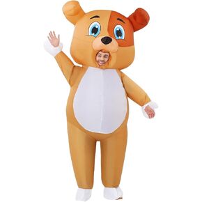 COMIN Inflatable Costume Adults Dog Blow Up Costume Hyenas Inflatable Costume Full Body for Halloween Party 72"