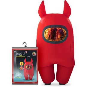 YuMe Official Among Us Toys Funny Inflatable Cool Cosplay Halloween Costumes for Adults - Red with Imp-ressive Hat