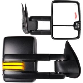 SCITOO Towing Mirrors Fit 1999-2002 for Chevy Silverado for GMC Sierra with Power Heated Running Turn Signal Reverse and width Lights