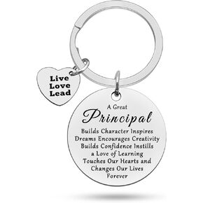 Heigebi Principal Gift Principal Keychain School Principal Jewelry Retirement Thank You Gift Christmas Keychain
