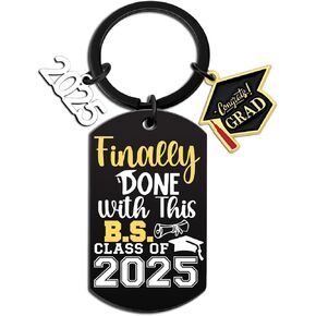 2025 Graduation Gift Keychain Finally Done With This B.S. Keychain For Daughter Son Class Of 2025 Graduation Keychain 2025 College Graduation Gifts For Women Men Her Him Best Graduation Gift Ideas