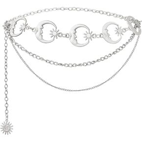 HAQUIL Vintage Crescent Moon Sun Belt Chain Body Chain Belt Ladies Waist Chain Belt for Jeans Dress