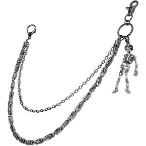 PINKPIN Skeleton Wallet Chain Biker Jean Pocket Chain Unisex Pant Trouser Skull Chain for Men Women