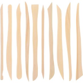 TEHAUX 30pcs Wood Double Ended Clay Sculpture Tools, Wooden Tools for Clay, Pottery & Modeling Clay Tools for Precise and Detailed Sculpting