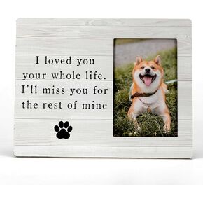 FONDCANYON Pet Memory Picture Photo Frame, Pet Dog Cat Memorial Picture Frames, Pet Loss Sympathy Gift, Sympathy Gifts For Loss Of Dog, Passed Away Dog Memorial Gifts(4x6 Inch Photo)