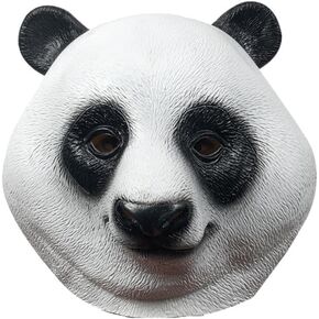 Panda Halloween Mask for Adult,Animal Full Head Masks Costume Dress Up Props for Cosplay Party, Premium Latex Men Women Mask