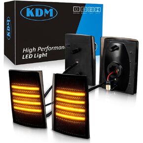 KDM Smoked Lens LED Front Bumper Corner Side Marker Light Fit for GMC Sierra C/K 1500 2500 3500 Suburban Yukon 1994-1999 Pickup Truck,Corner Signal Lamp Bright Amber,4Pack