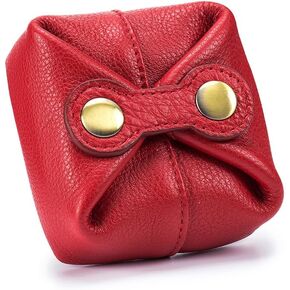 DONGKER Coin Pouch,Leather Coin Pocket Wallet Wear Resistant Cash Change Wallet with Mini Snap for Men Women