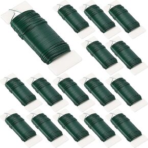 Ferraycle 36 Pack Green Floral Wire 38 Yards 22 Gauge Flexible Paddle Wire Florist Wire Christmas Wire Green Wire for Crafts, Christmas Wreaths Tree, Garland and Floral Flower Arrangements