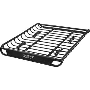 46" x 36" x 4-1/2" Roof Rack Rooftop Cargo Carrier Steel Basket - Car Top Luggage Holder for SUV and Pick Up Trucks - 150 lb. Capacity