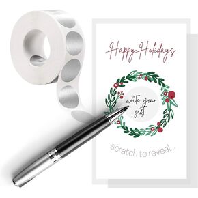 Happy Holidays Scratch Off Cards | 30 Pack | 2 x 3.5 inches Business Sized Card | Fill In Your Own Deal/Prize Cards | Christmas Wreath Design
