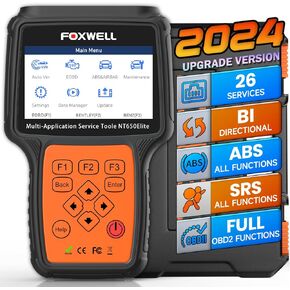 FOXWELL NT650 Elite OBD2 Scanner Full Bidirectional Scan Tool, Car Engine ABS SRS Diagnostic Code Reader with 26 Service Reset Oil/EPB/SAS/TPMS/TPS/ABS Bleeding/Gear/Transmission/Battery Registration