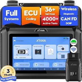 XTOOL D7W Wireless OBD2 Scanner Diagnostic Tool 2024 Upgraded Ver. of D7, Bidirectional Scan Tool, ECU Coding, 36+ Resets, CAN FD & DoIP, All System Scanner for Car with 3-Year Update