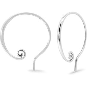 Boma Jewelry Sterling Silver Open Pull Through Sprial Threader Hoop Earrings