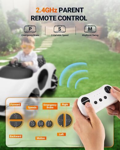 SEALIGHT 12V Kids Ride On Car Truck w/Parent Remote Control, Children Ride On Toy Toddler Electric Vehicle with Double Doors/Safety Belt/LED Lights/Music Player/Bluetooth in Saudi Arabia
