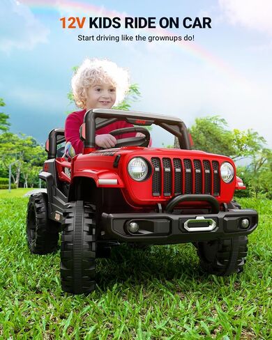 SEALIGHT 12V Kids Ride On Car Truck w/Parent Remote Control, Children Ride On Toy Toddler Electric Vehicle with Double Doors/Safety Belt/LED Lights/Music Player/Bluetooth in Saudi Arabia