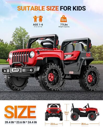 SEALIGHT 12V Kids Ride On Car Truck w/Parent Remote Control, Children Ride On Toy Toddler Electric Vehicle with Double Doors/Safety Belt/LED Lights/Music Player/Bluetooth in Saudi Arabia