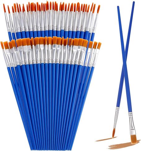 120 Pcs Small Paint Brushes Set - Flat Tip, Round Acrylic, and Miniature Precision Liner Brushes for Artists - Ideal for Classroom, Watercolor, Canvas, Face Painting, and Touch Up in Saudi Arabia