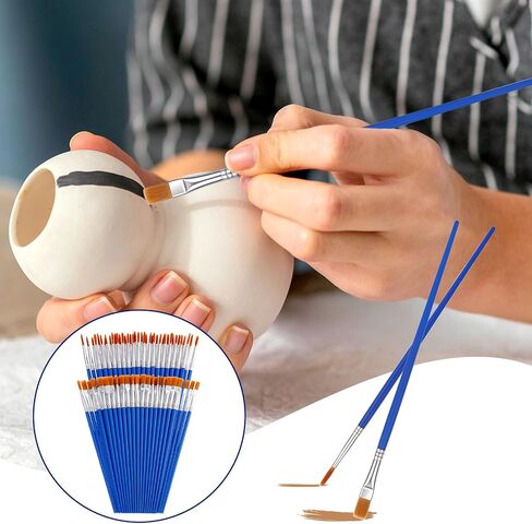 120 Pcs Small Paint Brushes Set - Flat Tip, Round Acrylic, and Miniature Precision Liner Brushes for Artists - Ideal for Classroom, Watercolor, Canvas, Face Painting, and Touch Up in Saudi Arabia