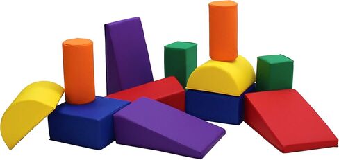 Factory Direct Partners 12273-AS SoftScape Toddler Builder Set, Colorful Soft Foam Playtime Building Blocks for Infants and Kids (12-Piece Set) - Assorted in Saudi Arabia