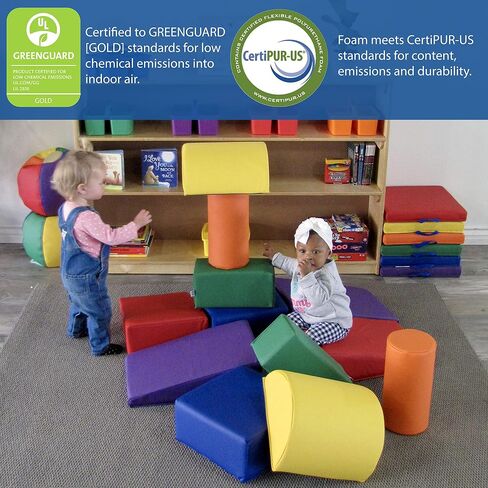 Factory Direct Partners 12273-AS SoftScape Toddler Builder Set, Colorful Soft Foam Playtime Building Blocks for Infants and Kids (12-Piece Set) - Assorted in Saudi Arabia